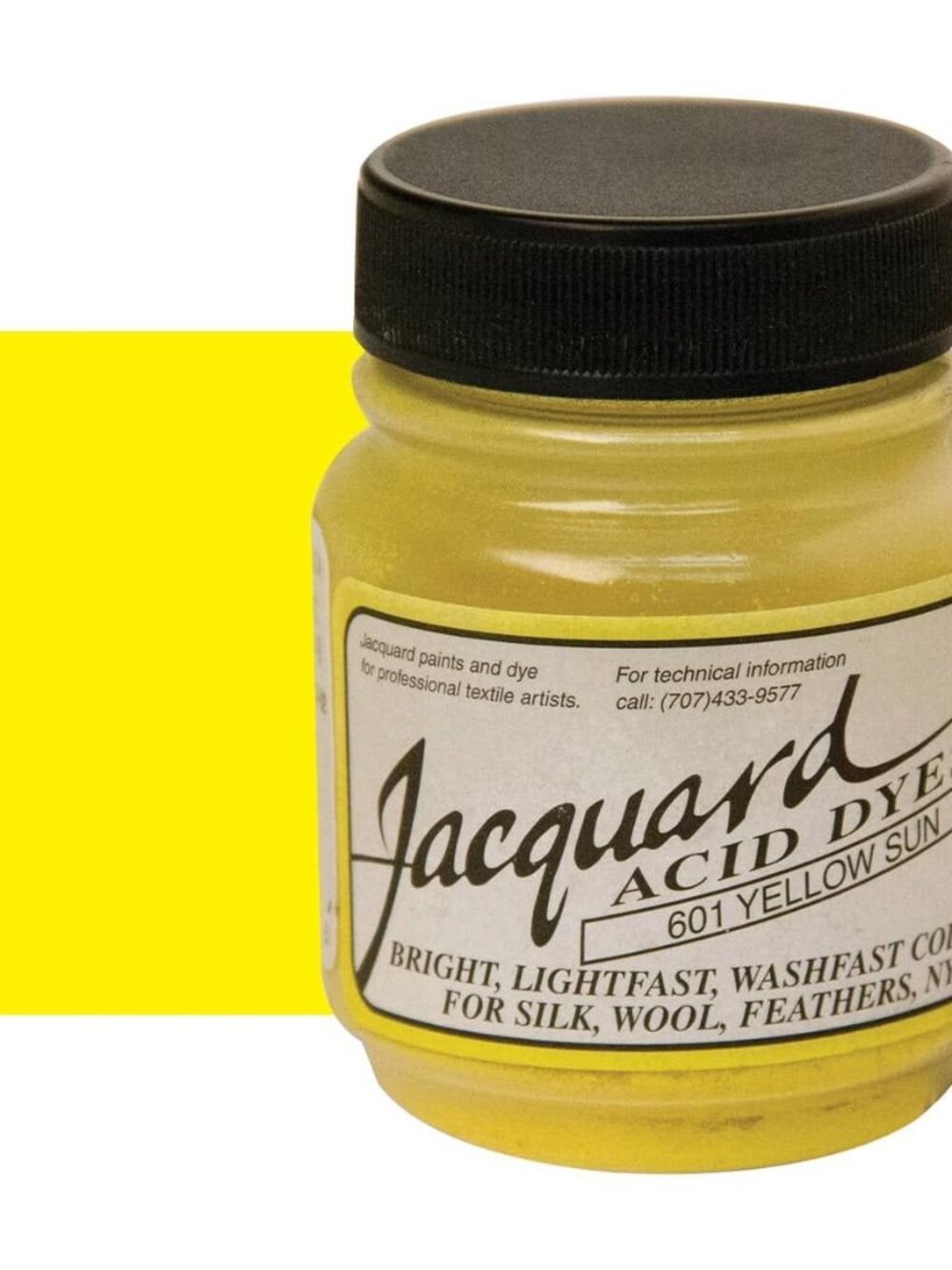 Jacquard Acid Dyes Yellow Sun 601 .5 Oz Jar For Wool Silk Nylon Cashmere Fur NEW